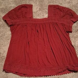 Women's Red Lace Top